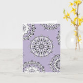 Lilac-Mandalas 2 geklappte Grußkarte Karte (Gelbe Blume)