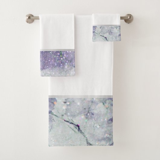 LILAC MARBLE SILVER 2 BADEZIMMER TOWEL SET (Insitu)