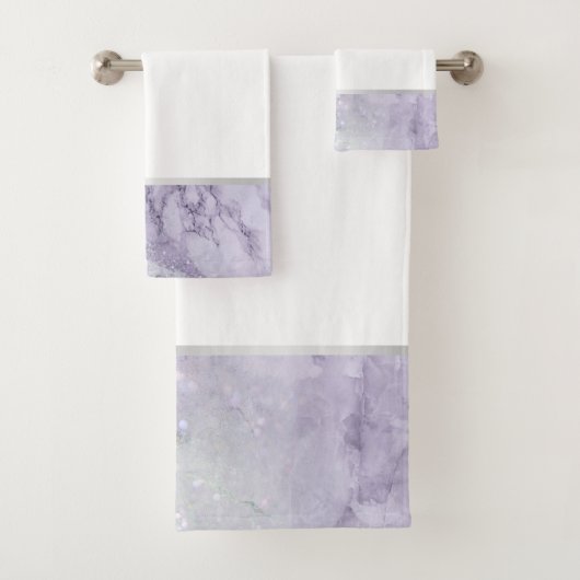 LILAC MARBLE SILVER BADEZIMMER TOWEL SET (Insitu)