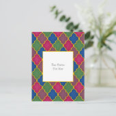 Lilac Marokkanisches Tile Elegante Custom Postkarte (Stehend Vorderseite)