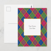 Lilac Marokkanisches Tile Elegante Custom Postkarte (Vorne/Hinten)