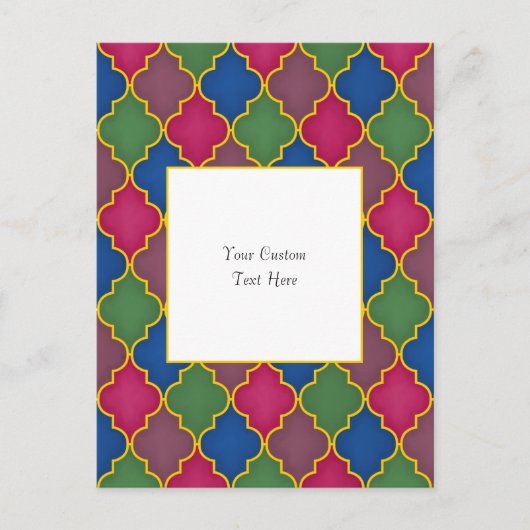 Lilac Marokkanisches Tile Elegante Custom Postkarte (Vorderseite)