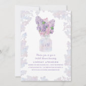 Lilac Mason Jar | Aquarellfarbenes Brautparty Einladung (Vorderseite)