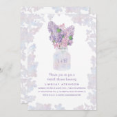 Lilac Mason Jar | Aquarellfarbenes Brautparty Einladung (Vorne/Hinten)