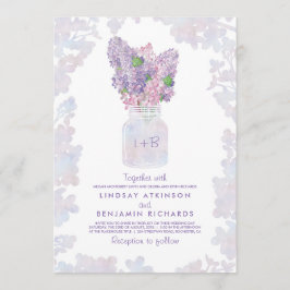 Lilac Mason Jar | Floral Watercolor Rustikale Hoch Einladung
