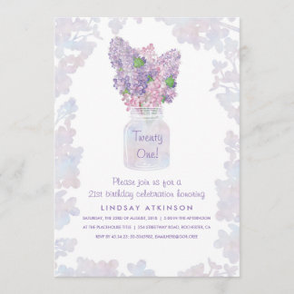 Lilac Mason Jar | Geburtstagsparty der Flora Einladung