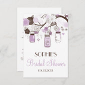 Lilac Mason Jars Brautparty Enclosure Card Begleitkarte (Vorne/Hinten)