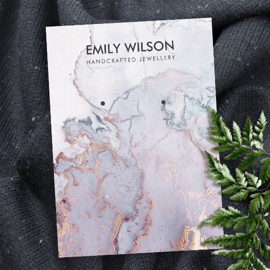 LILAC MAUVE BLUE AGATE MARBLE EARRING DISPLAY VISITENKARTE