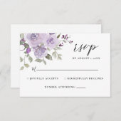 Lilac Mauve Dusty Lila Boho Floral Wedding RSVP (Vorne/Hinten)
