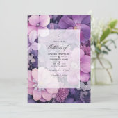 Lilac, Mauve und Silver Floral Wedding Einladung (Stehend Vorderseite)