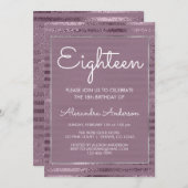 Lilac Metallic Foil Achtzehnte Geburtstagsparty Einladung (Vorne/Hinten)