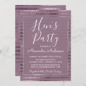 Lilac Metallic Foil Modern Hens Party Einladung (Vorne/Hinten)