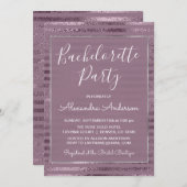 Lilac Metallic Foil Moderner Junggeselinnen-Abschi Einladung (Vorne/Hinten)
