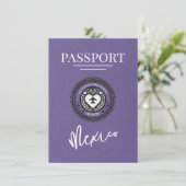 Lilac Mexico Passport Save the Date (Stehend Vorderseite)