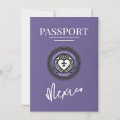 Lilac Mexico Passport Save the Date (Vorderseite)