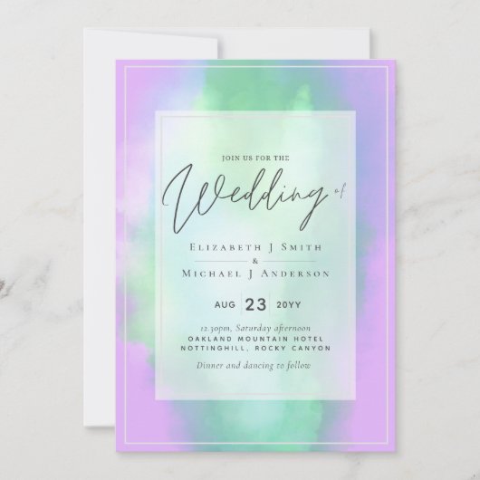 Lilac Mint Dreams Modernes Budget Hochzeit (Vorderseite)