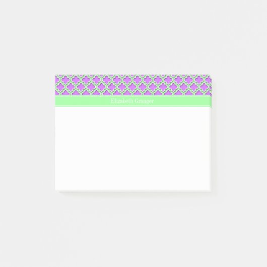 Lilac, Mint Green marokkanisch #5DS Miname Monogra Post-it Klebezettel (Vorderseite)