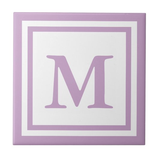 Lilac Mit Monogramm Fliese (Vorderseite)