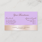 Lilac mit Rose Gold Dekoration und wunderschöne Bl Visitenkarte (Rückseite)