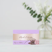 Lilac mit Rose Gold Dekoration und wunderschöne Bl Visitenkarte (Stehend Vorderseite)