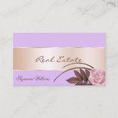 Lilac mit Rose Gold Dekoration und wunderschöne Bl Visitenkarte (Vorderseite)
