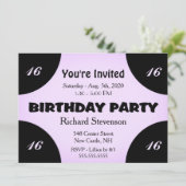Lilac Modern Birthday Einladung (Stehend Vorderseite)