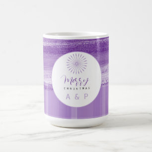 Lilac Modern Kariert Monogram Kaffeetasse