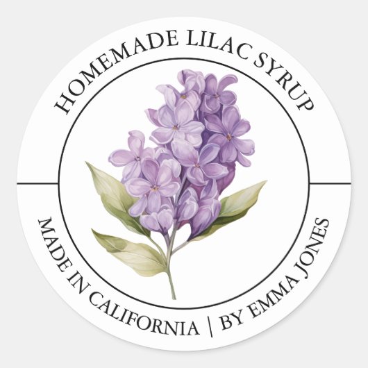 Lilac Modern Label Runder Aufkleber (Vorderseite)