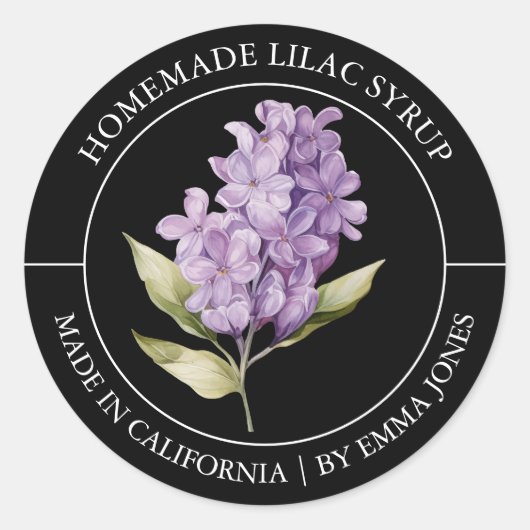 Lilac Modern Label Runder Aufkleber (Vorderseite)