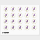 Lilac Modern Label Runder Aufkleber (Blatt)