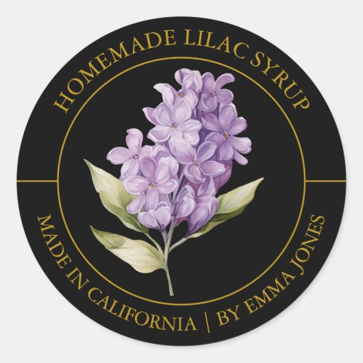 Lilac Modern Label Runder Aufkleber (Vorderseite)