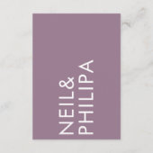 Lilac Modern Mauve Lila Namen Hochzeitsempfang Begleitkarte (Rückseite)