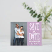 Lilac Modern Typografie Save the Date Postkarte (Stehend Vorderseite)