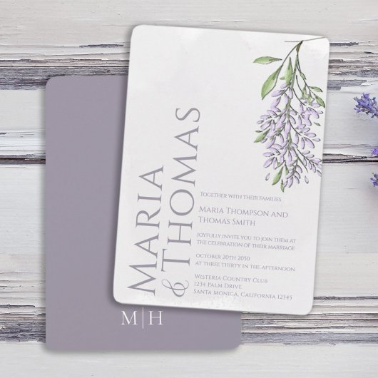 Lilac Moderne Elegante Watercolor Einladung