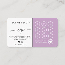 Lilac Monogram Beauty Salon Business Loyalty Card Treuekarte