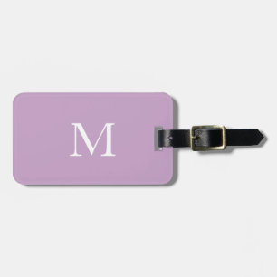 Lilac Monogram Initial Name Template Lila Weiß Gepäckanhänger