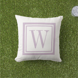 Lilac Monogram Lila und White Classic Square Kissen