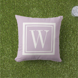 Lilac Monogram Lila und White Classic Square Kissen