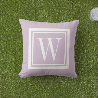 Lilac Monogram Lila und White Classic Square Kissen