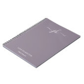 Lilac Monogram Sketchbook mit Name Notizblock (Linke Seite)