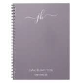 Lilac Monogram Sketchbook mit Name Notizblock (Vorderseite)