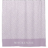 Lilac-Monogramm für Lila und weiße griechische Sch Duschvorhang (Vorderseite)