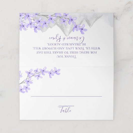 Lilac Mountain Sitzkarten Platzkarte (Außenseite Aufgefaltet)