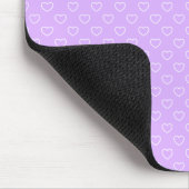 Lilac Mousepad mit kleinen weißen Herzen (Ecke)