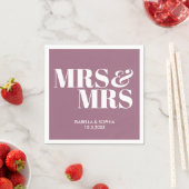 Lilac Mrs. & Mrs. Personalisiert Wedding Napkins Serviette (Beispiel)