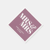 Lilac Mrs. & Mrs. Personalisiert Wedding Napkins Serviette (Ecke)
