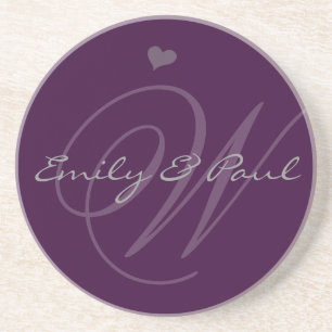 Lilac Musical Monogram Wedding Anniversary Unterse Getränkeuntersetzer