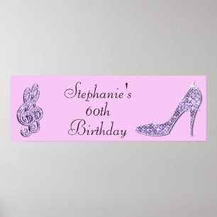 Lilac Musiknote und Stiletto 60. Geburtstag Poster