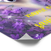 Lilac Mysterious Fox Editable Poster (Ecke)