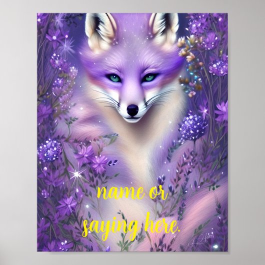 Lilac Mysterious Fox Editable Poster (Vorne)
